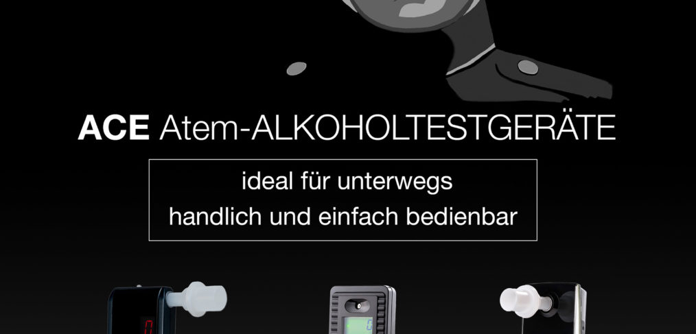 Werbeplakat Atem Alkoholtestgeräte