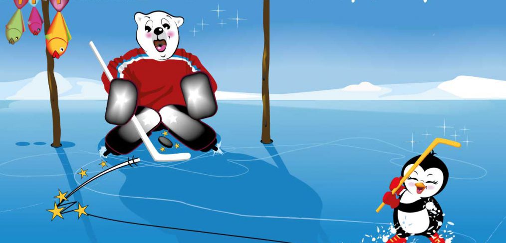 Makrenfiguren Eisbär und Pinguin Illustration