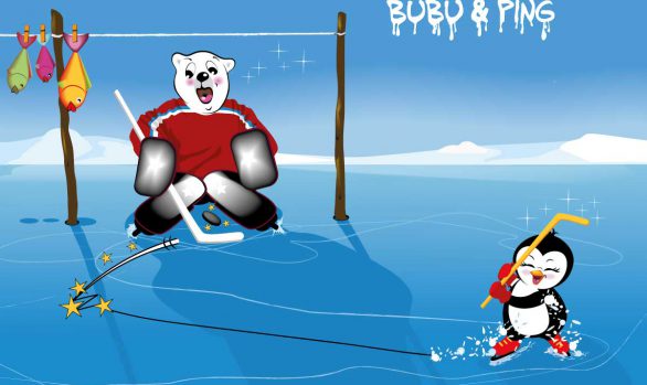 Bubu & Ping beim Eishockey