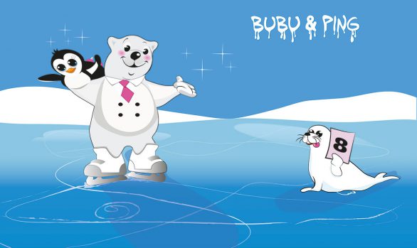 Bubu & Ping beim Eistanzen